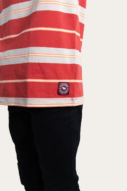 Budd Kids Classic Fit T-Shirt - Brick Red Stripe