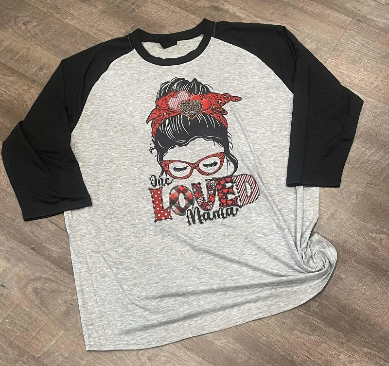 Custom Sublimation ""One Loved Mama"" Raglan Shirt