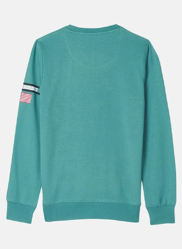 Boys Green Printed Sweatshirt Boys Green Printed Sweatshirt