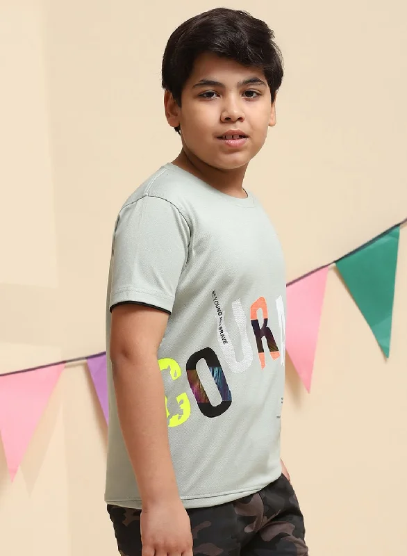 Boys Green Printed T-Shirt Boys Green Printed T-Shirt