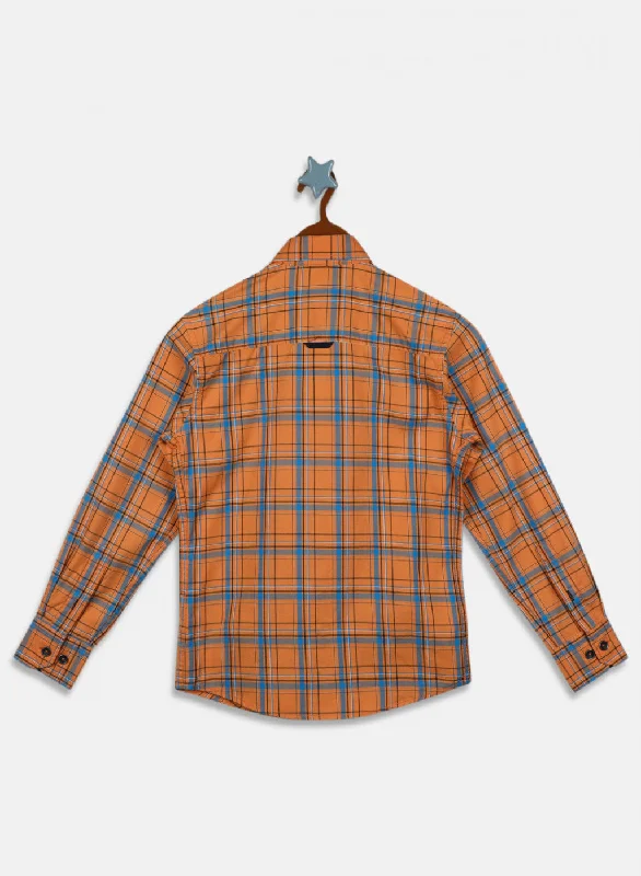 Boys Orange Check Shirt Boys Orange Check Shirt