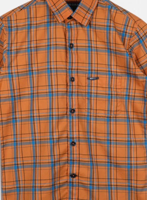 Boys Orange Check Shirt Boys Orange Check Shirt