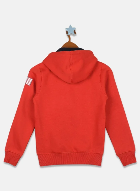 Boys Orange Printed Sweatshirt Boys Orange Printed Sweatshirt