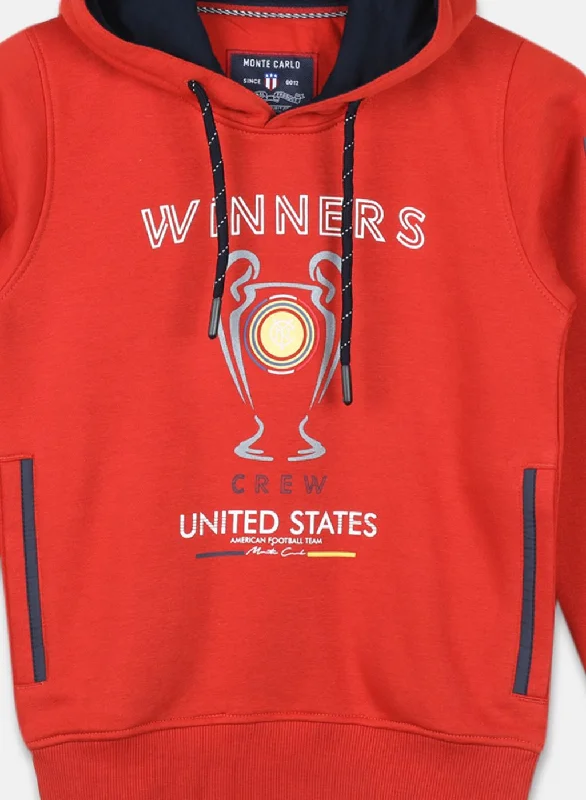 Boys Orange Printed Sweatshirt Boys Orange Printed Sweatshirt