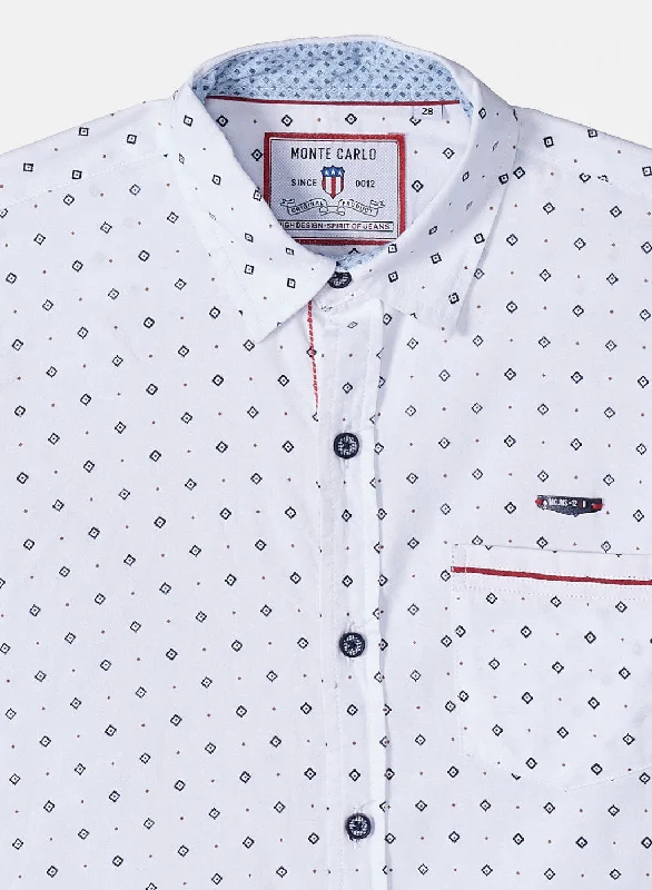 Boys White Printed Shirt Boys White Printed Shirt