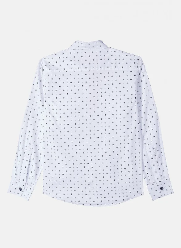 Boys White Printed Shirt Boys White Printed Shirt