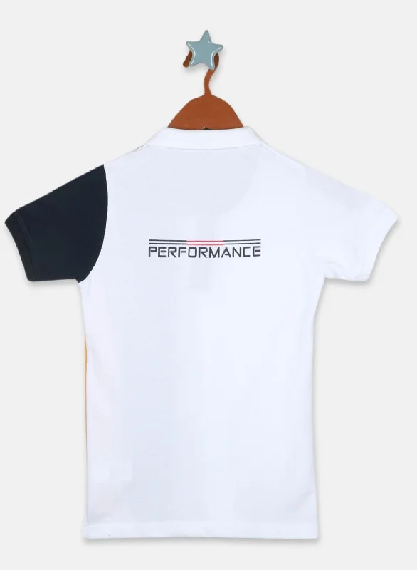 Boys White Printed T-Shirt Boys White Printed T-Shirt